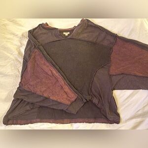 POL Multi Black Long Sleeve Pullover Top Sz. Large